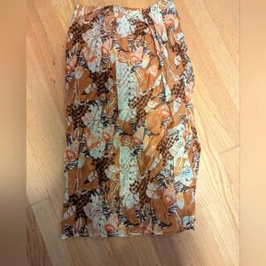 Lulus Floral Brown Skirt